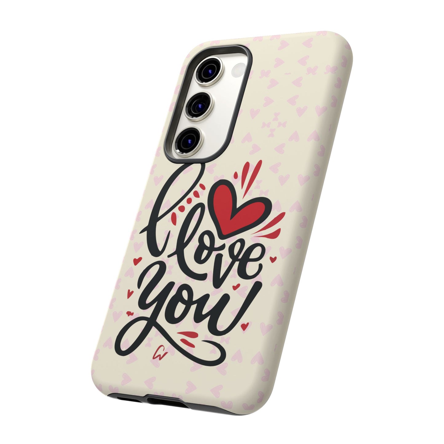 Phone Case Tough Cases with 'I Love You' Design